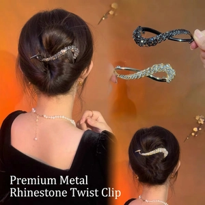 Elegante Strass Gedrehte Haarnadel Legierung Funkelnde Haarspange Für Frauen Koreanischer Stil Kopfschmuck