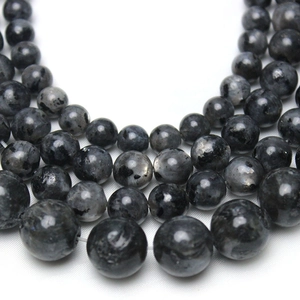 Natural dark grey flash stone round beads for DIY jewelry making in multiple sizes