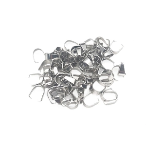 Polished silver stainless steel pinch bails for DIY necklace pendant jewelry making