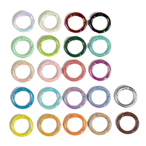 A vibrant assortment of colorful alloy spring rings for DIY jewelry and keychains