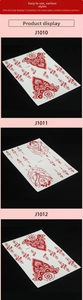 Detail of red henna lace tattoo stickers J1010-J1012 with mandala floral patterns