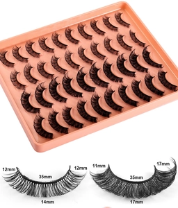 Detailed lash map showing 11mm to 17mm synthetic Russian volume eyelash extensions