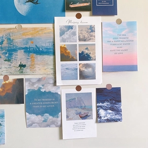 Artistic Nordic wall decor postcards featuring landscapes and impressionist paintings