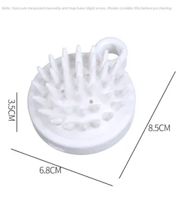 Detailed size specifications for the soft silicone scalp massage and hair washing brush