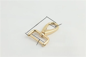 Golden swivel lobster clasp dimensions 51mm by 25mm with technical specifications