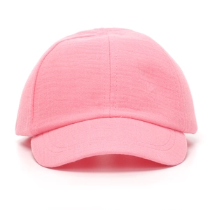 Detailed view of pink bow sun hat for girls made of breathable soft cotton knit fabric