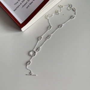 Elegant 925 sterling silver mariner link necklace on a minimalist white background