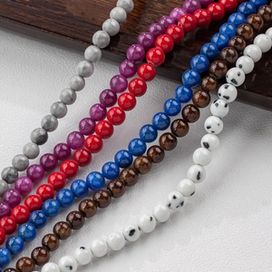Close-up of assorted colorful natural jade stone beads for DIY jewelry making