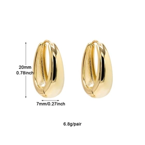 Détail des boucles d'oreilles goutte or 20mm avec dimensions et poids précis