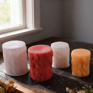 Christmas cable knit cylinder candle silicone molds with detailed texture for DIY