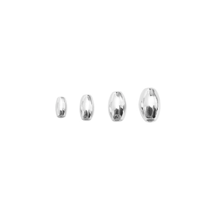 Polished S925 sterling silver olive beads in four sizes for DIY jewelry making