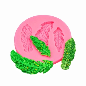 Piuma Stampo Silicone Tondo Fondente Decorazione Torta Strumenti DIY Panetteria Cioccolato Caramelle Argilla Artigianato