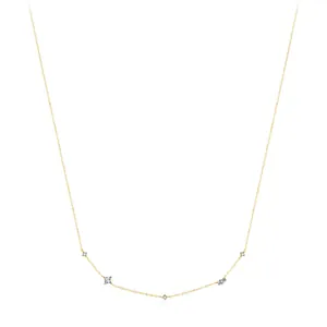 Geometric Zircon Pendant Necklace 925 Sterling Silver Elegant Minimalist Jewelry For Women Delicate Daily Wear