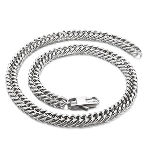 Polished silver curb chain necklace with lobster clasp in a stylish coiled layout