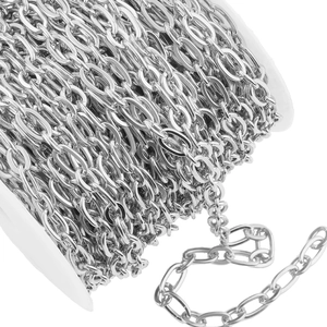 18k gold plated stainless steel paperclip chain on white spool for jewelry making
