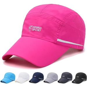 Baseball Cap Quick-Dry Breathable Polyester Sport Hat With Reflective Strip For Running Fishing Outdoor Men Women Adjustable