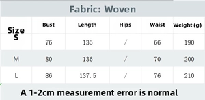 Detailed size chart and fabric specifications for summer crochet knit holiday dress