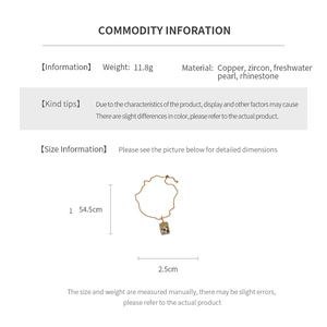 Detailed size infographic for vintage zircon and freshwater pearl flower necklace