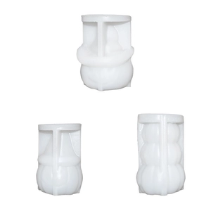 Three-piece Halloween pumpkin candle silicone mold set for DIY handmade wax or soap making