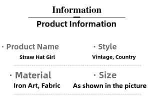 Spécifications détaillées en fer forgé du bougeoir vintage de la fille au chapeau