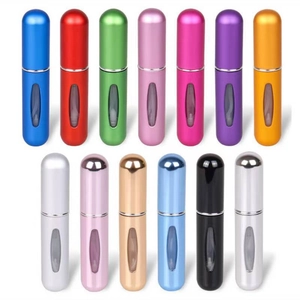 Refillable Perfume Atomizer Bottom Fill Spray Bottle Portable Travel Aluminum Visible Window Mini