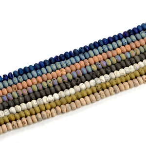 Colorful geode agate abacus beads 5x8mm strands for DIY jewelry making in various matte colors