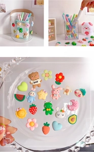 DIY colorful 3D resin charms for water bottles, featuring cute bear and rabbit designs