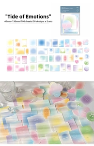 Macro shot of 100pcs misty tide gradient scrapbook paper with artistic light and shadows
