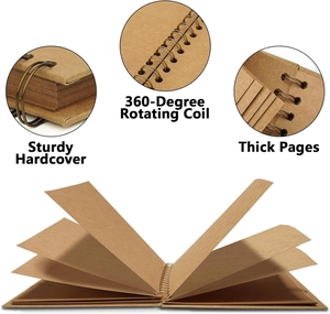 Detail of DIY scrapbook with sturdy hardcover, 360-degree rotating coil, and thick pages