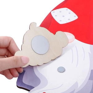 Christmas wooden Santa door sign with magnetic interchangeable accessories and wood texture