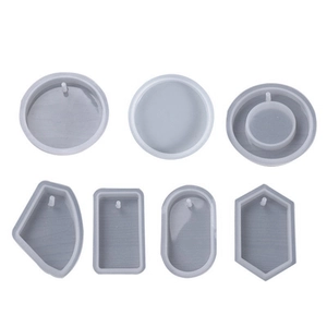7-delige set geometrische siliconen mallen voor hars sieraden en DIY hangers maken