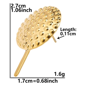 Detailed size specifications for 304 stainless steel textured round stud earrings