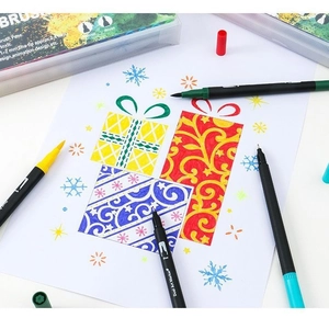 24 to 140 colors dual tip watercolor brush pens set for art drawing and sketching