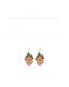 Detailed chart showing size and dimensions for vintage crystal teardrop earrings