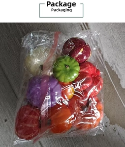 Assorted colorful foam mini pumpkins in a transparent packaging bag for harvest decoration