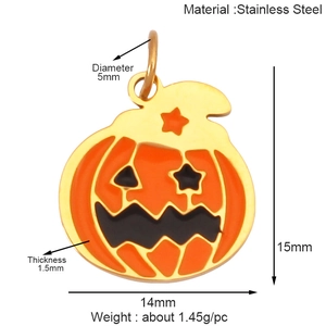 Macro view of stainless steel pumpkin pendant dimensions and technical data