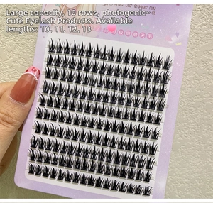 Détail de faux cils épis de blé en 10 rangées, longueurs de 10mm à 13mm