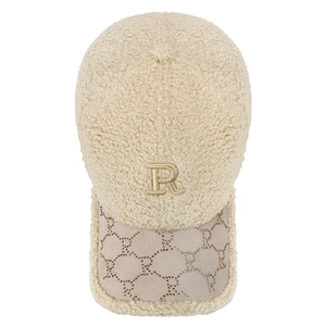 Casquette de baseball d'hiver en polaire Teddy avec motif lettre R strass