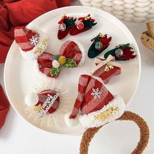 Barrettes et serre-têtes de Noël mignons avec nœud en velours et étoile pour filles