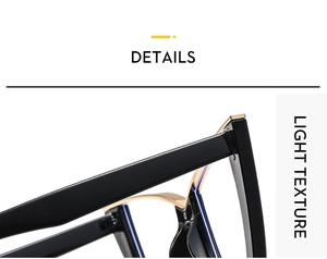 Macro detail of cat-eye eyewear showing the gold metal hinge and light black frame texture