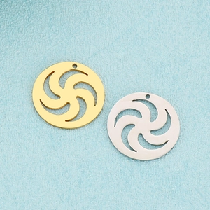 Set of gold and silver spiral hollow circle pendants for DIY minimalist jewelry making