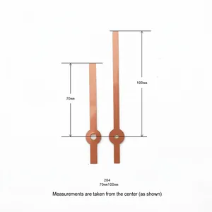 Minimalist rose gold metal clock hands set, 70mm and 100mm quartz clock accessories