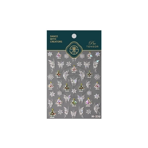 Stickers ongles 3D Pro TENSOR M-230 motifs papillon et flocon de neige laser