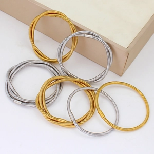 Elegant 18K gold and silver plated multilayer snake chain bracelets for fashion women