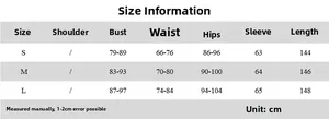 Tableau des tailles avec mesures en cm pour la robe d'été asymétrique femme