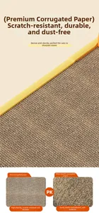 Macro shot of high-density corrugated paper cat scratcher with durable honeycomb structure