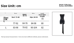 Tableau des tailles détaillé pour robe moulante avec mesures buste, taille et hanches