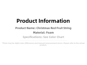 Detailed technical specification table for Christmas red foam berry garland ornaments