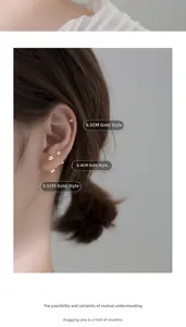 Comparaison détaillée des boucles d'oreilles boules dorées de 0,3cm, 0,4cm et 0,5cm