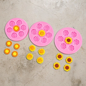 Roze madeliefje siliconen mallen met 7 holtes voor DIY fondant en taartdecoratie